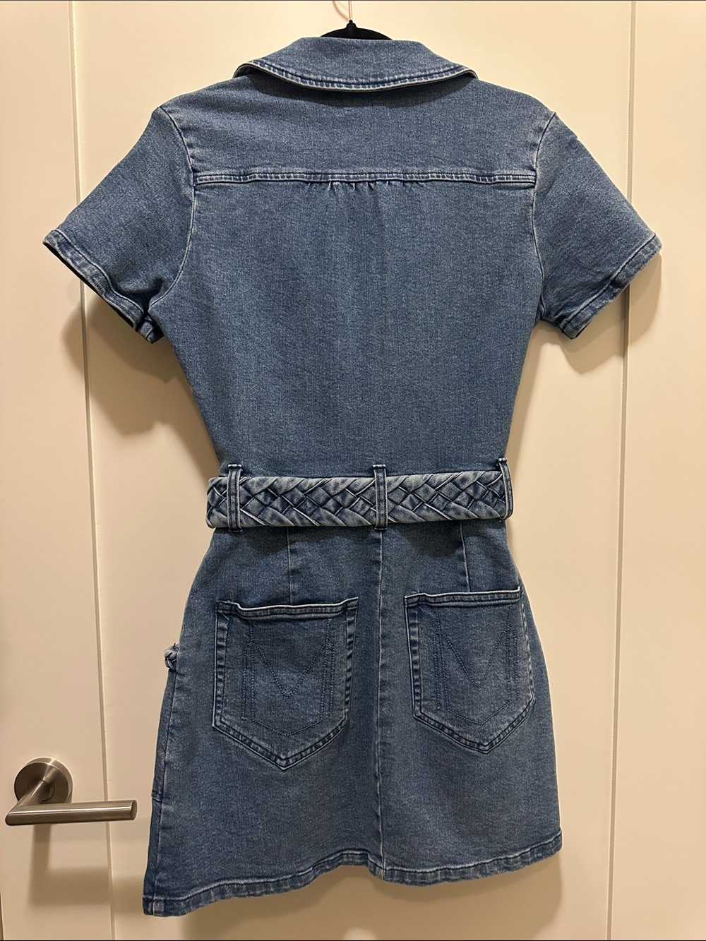 Show Me Your Mumu Denim Zip-Front Belted Denim Mini Dress - Picture 2 of 3